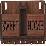 My Dream Carts Porta-chaves Sweet Home Para Parede De Casa Elegante - Suporte De Chave De Madeira Para Parede - Cabide De Chave MDF - Duas Caixas Para Carregar Celular - Suporte De Caneta E Chaves