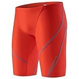 MY KILOMETRE Bermuda De Natação Masculina Lisa Para Treino De Corrida Vermelho Claro G