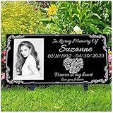 MyDili Pedra Memorial Humana Personalizada- Marcador De Túmulo- Túmulo Memorial- Decorações De Túmulo- Pedra De Jardim Memorial- Lápides Para Túmulos- Marcadores De Túmulos Para Cemitério Para Humanos