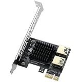 MZHOU PCI E 1 Para 2 PCI Express 16X Slots Riser Card Placa Multiplicadora De Adaptador USB 3 0 De Maior Estabilidade Para Mineração De Bitcoin Compatível Com Windows Linux Mac Sem Cabos USB 