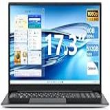 Naclud Computador Portátil De 17 3 Polegadas 8 GB DDR4 512 GB SSD Notebook Com Processador Celeron J4105 Até 2 5 GHz Webcam Mini HDMI Tipo C 8000mAh USB 3 2 2 Preto