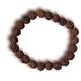 NAISHA Pulseira Rudraksha 5 Mukhi 8 Mm Original Certificada  Pulseira Elástica  Autêntica Genuína Natural Rudraksh Para Homens E Mulheres Com Certificado De Laboratório   Bracelet  Madeira  Rudraksh