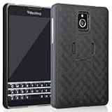 Nakedcellphone Capa Para AT-T BlackBerry Passport- Capa Preta Com Suporte- Capa Rígida Fina Para AT-T BlackBerry Passport -SQW100-3-