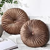 Namalu 2 Peças De Almofadas Redondas Decorativas De Veludo De 33 8 Cm Almofada De Abóbora Pequena Para Sala De Estar Sofá Cama Café 