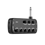Namolit Amplificador De Guitarra Mini Amp Fone De Ouvido Portátil Amplificador De Guitarra Plug And Play Para Guitarra Elétrica Instrumento Musical 3 Simulações De Alto Falante Embutido Gravação