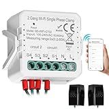 Namolit Tuya WiFi 2 Gang 80A Monofásico Braçadeira Medidor De Energia Bidirecional Solar Fotovoltaico Bidirecional Para Celular APP Controle Transformador De Corrente Cronômetro De Programação