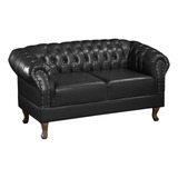 Namoradeira 2 Lugares Chesterfield Duque Courino Preto