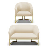 Namoradeira E Poltrona Industrial Dourado Stella Corino
