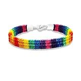 Nanafast Bracelete Rainbow LGBT Orgulho Feito à Mão Trançado Pulseira De Amizade Para Pulseira LGBTQ Gay E Lésbica Tamanho Ajustável