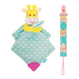 Naninha E Prendedor Baby Bebê Pelúcia Antialérgica Buba Cor Girafa
