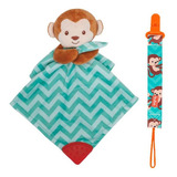 Naninha E Prendedor Baby Bebê Pelúcia Antialérgica Buba Cor Macaco