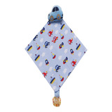 Naninha Para Bebê Bichinhos Com Porta Chupeta Menina Menino Cor Azul Carrinho