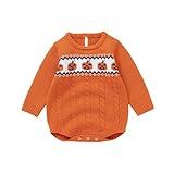 NANYKNIGHTY Suéter De Tricô Para Bebês Meninos E Meninas Halloween Roupa De Abóbora Pulôver De Manga Comprida Roupas De Outono Laranja 0 3 Meses
