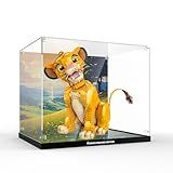 Naocard Vitrine De Acrílico Para Lego Jovem Simba O Rei Leão, Caixa De Exibição à Prova De Poeira Compatível Com Lego 43247 (apenas Caixa, Não Modelo) Placa De Acrílico Transparente Com Base