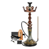 Narguile Amazon Pride Completo Prato Coroa Kit Luxo