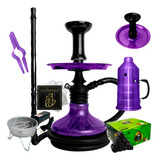 Narguile Completo Black Hookah Carvão Fogareiro