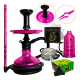 Narguile Kit Completo Black Hookah Carvão Fogareiro Aluminio