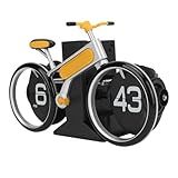 Naroote Relógio Retro Deslocado- Base Estável 12 Horas AM PM Fácil De Ler Alívio Automático De Estresse Precise Bike Flip Clock Battery Powered For Home Office -Amarelo-