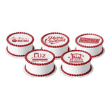 Natal Papel Arroz Mini Bolo Redondo 10 Cm Frases