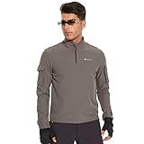 NATUVENIX Camisa De Combate Tática Masculina Com Zíper 1 4 Camisetas Militares Leves Para Homens De Secagem Rápida Airsoft Army BDU Cáqui Cinza M