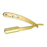 Navalhete Navalha Barbeiro Dourada Aço Inox Profissional