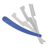Navalhete Navalha Inox Cabo Azul Barbeiro Profissional