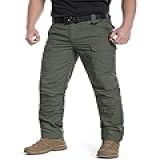 NAVEKULL Calça Cargo Masculina Tática Ripstop Militar Para Caminhada E Trabalho Com 9 Bolsos Verde Militar 32W X 30L