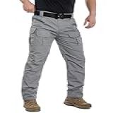 NAVEKULL Calça Masculina Tática Para Uso Ao Ar Livre Leve Impermeável Combate Trabalho E Caminhada Cinza Claro 36W X 32L