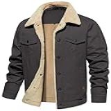 NAVEKULL Jaqueta Masculina Quente De Inverno Com Forro De Lã De Algodão Grosso Jaqueta Cargo De Lã De Ovelha Com Lapela Térmica Cinza Escuro P
