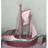 Navio Caravela Barco Decorativo Antigo Grande Madeira Metal