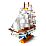 Navio Caravela Barco Madeira Enfeite 24cm