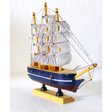 Navio Caravela Barco Madeira Enfeite 24cm Decoração Coleção