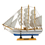 Navio Veleiro Barco Miniatura 31 Cm Enfeite Madeira Mod C