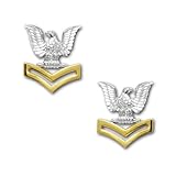 Navy Metal Coat Epaulet Device: E5 Petty Officer: Good Conduct