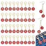 NBEADS 36 Marcadores De Ponto Numéricos Vermelho 36 Estilos Incluindo Marcadores De Crochê Com Letras A Z 0 A 9 Números Marcador De Ponto Esmaltado Clipe De Agulha Para Tricô E Acessórios De