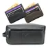 Necessaire Bolsa Couro Genuíno Kartmen + Ganhe 01 Carteira Cor Preto E Carteira Preta