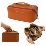 Necessaire Feminina Maquiagem Viagem Bolsa Organizador Couro
