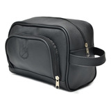 Necessaire Feminina Masculina Organizador Mala Bolsa Viagem Cor Preto Desenho Do Tecido Lisa