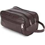 Necessaire Feminina Necessaire Masculina Em Couro Legítimo Cor Marrom café