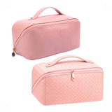 Necessaire Feminina Viagem Trabalho Estojo Organizador Cor Rosa