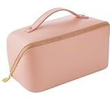 Necessaire Frasqueira Bolsa Feminina Grande Para Maquiagem- Viagem E Organização De Cosméticos -Rosa-