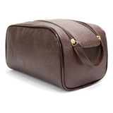 Necessaire Grande Lisa Porta Maquiagem Higiene Sapato Viagem Cor Marrom