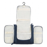 Necessaire Masculina Feminina Viagem Mala Cabide Divisória Cor Azul Desenho Do Tecido Liso