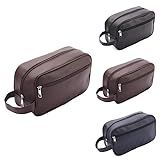 Necessaire Organizadora Bolsa De Mão Em Couro Sintético Espaçosa Ideal Para Viagem E Uso Diário Marrom 