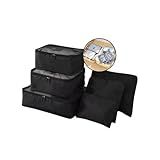 Necessaire Organizadora De Mala De Viagem Bagagem Saco Com 6 Peças Preto 