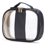 Necessaire Transparente Feminina Maquiagem Viagem Praia Cor Preto Arn