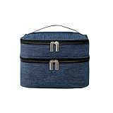 Necessaire Viagem Bolsa Dupla Organizador Maquiagem Peças Íntimas Cinza 