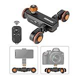 Neewer Carrinho De Câmera De Vídeo Sem Fio Com 3 Rodas- Trilho Elétrico Motorizado De 3 Velocidades Com Controle Remoto- Compatível Com Câmera DSLR GoPro IPhone E Smartphone Android