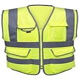 Neiko Colete De Segurança 53994A De Alta Visibilidade Com 7 Bolsos E Zíper Amarelo Neon Tamanho G