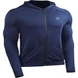NELEUS Jaqueta Masculina Atlética Com Zíper Completo Com Capuz Para Treino Manga Comprida Pesca Trilhas Performance 5901 Pacote Com 1 Azul Marinho GG
